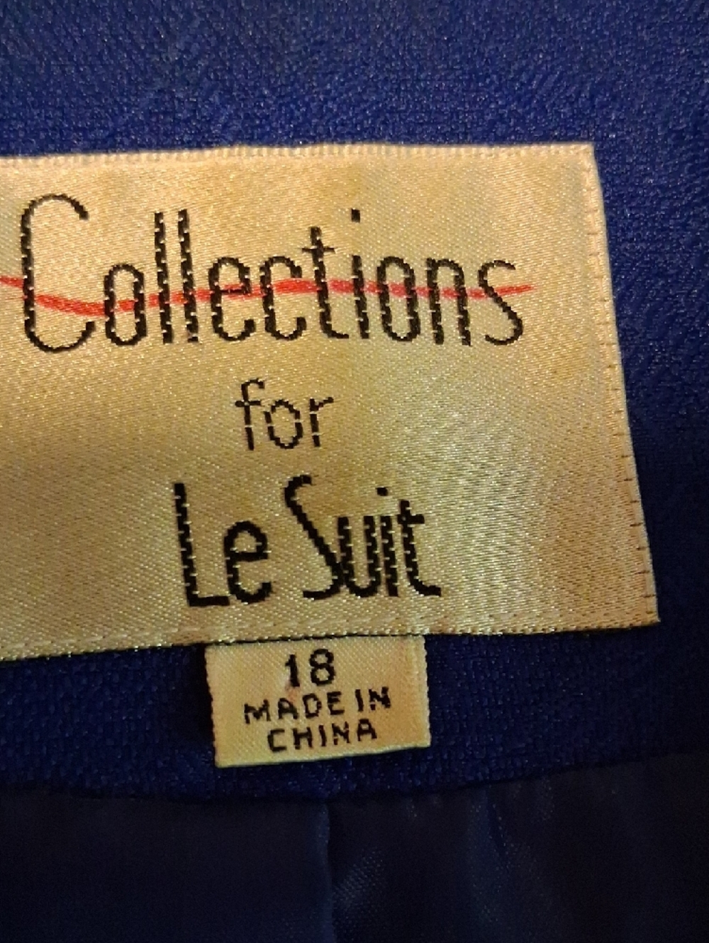 Le Suit Collection Bold Blue Jacket and Skirt Set Size 18,Business, Church, MofB - Picture 2 of 13